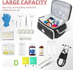 ALSLEA First Aid Bag Empty, Small Medicine Bag Portable Medical Supplies Organizer for Travel, Home, Office, Car, Outdoor, Camping, Hiking (Black)