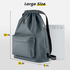 Vorspack Drawstring Backpack Water Resistant String Bag Sports Gym Sack with Side Pocket for Men Women