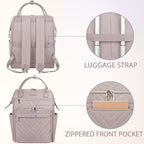 VANKEAN 17 Inch Laptop Backpack for Women Fashion Computer Work Bag, Large Capacity Waterproof Backpack, College Daypack Business Travel Backpack, Light Dusty Pink