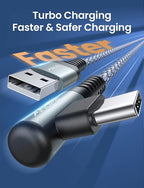 AINOPE USB C Charger 5-Pack [10/6.6/6.6/3.3/1.6ft] 3.1A Fast Charging, Right Angle, Nylon Braided, Compatible with Galaxy S22/21 Note20, LG V20