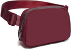 Belt Bag Fanny Pack Crossbody Bags for Women Fashion Waist Packs with Adjustable Strap Gifts for Women Men Teen Girls (Wine)