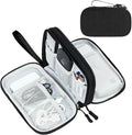 FYY Electronic Organizer, Travel Cable Organizer Bag Pouch Electronic Accessories Carry Case Portable Waterproof Double Layers All-in-One Storage Bag for Cable, Cord, Charger, Phone, Pattern Black (M)
