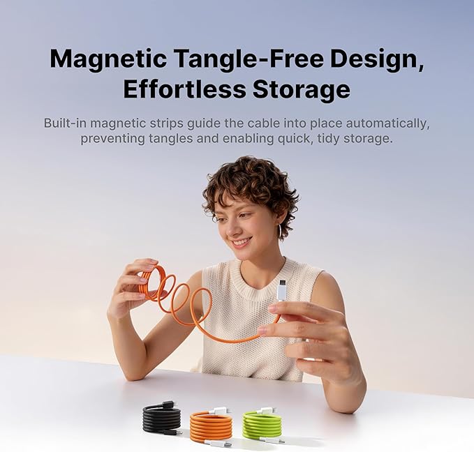 sharge MagLoop USB C Cable 3.3FT& HyperTower Power Bank Bundle