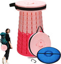 Spisces Upgraded Collapsible Stool with Cushion, 1000 lbs Capacity & 19.7-in High, Wider & Taller Heavy Duty Portable Telescoping Foldable Seat for Adults Camping, Travel, Music Festivals, Outdoors