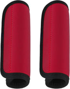2 Pack Luggage Handle Wraps for Suitcase, Bright Color Comfort Soft Handle Covers Suitcase Luggage Handle Wrap Luggage Tag Wraps Travel Accessories (Red)