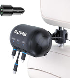OHLPRO Multi Car Retractable Backseat 3 in 1 Car Charging Station Box Compatible with All Phones | iPhone | Samsung | Uber Taxi Lyft Turo Ride Share Customer Charging Dock Attach to Headrest