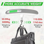 Digital Luggage Scale, 110lbs/50kg Portable Handheld Baggage Weight Checker with Backlit LCD Display, Travel Essentials Accessories for Suitcases, Postal & Fishing