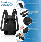 YUDODO 2-Pack Pet Dog Carrier Backpack Adjustable Dog Front Carrier, Legs Out Easy-Fit Dog Travel Backpack Carrier for Hiking Camping for Small Medium Dogs Cats and Rabbits (Large Black+Pink)