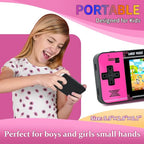 Handheld Game for Kids -Preloaded 220 Retro Video Games, Portable Gaming Player with Rechargeable Battery 3.0" LCD Screen, Mini Arcade Electronic Toy Gifts for Boys Girls (Black+Pink)