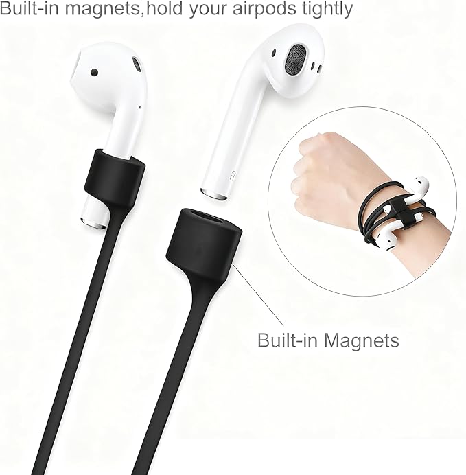 Magnetic Anti-Lost Straps for AirPods,Colorful Soft Silicone Sports Lanyard, Neck Rope Cord