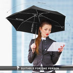 Compact Travel Umbrella for Purse - Flat Handle, Waterproof for Light Rain