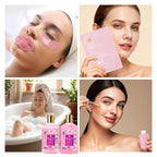 25 Pcs Mother's Day Gift, Rose Bath & Body Gift Basket Set for Women, Hydrating Skin Care Set, Self Care Gifts, Cosmetic Bag, Necklace, Christmas, Birthday, Anniversary, Mom, Wife