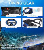 Aegend Snorkeling Gear for Adults Youth Kids, Snorkel Mask with Top Dry Valve - Panoramic View Anti-Leak and Anti-Fog with Mesh Bag for Snorkeling, Scuba Diving, Freediving & Swimming