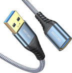 ANDTOBO 6.6FT USB Extension Cable, USB 3.0 Type A Male to Female Extender Cables High-Speed Data Transfer 5Gbps Compatible with Gamepad, Printer, Webcam, USB Keyboard, Flash Drive, Hard Drive