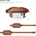 LATMAP 2L Fanny Packs Everywhere Belt Bag Small Fashion Crossbody Waist Pack Faux Leather Waterproof Sling Chest Bag For Women Trendy Brown