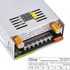 DROK 24V Power Supply, AC 110V/220V to DC 0-24V 0-20A 480W Buck Converter, Volt Amp Adjustable Adapter Regulated 5V 12V 24V Volt Switching Voltage LED Transformer Charger for Computer CCTV Lab
