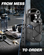 Magnetic Gym Bag for Men - Water Bottle Carrier Holder Bag with Shoulder Strap, 4 Built-in Magnets Gym Gifts for Men