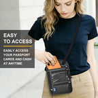 Neck Wallet with RFID Blocking - Hidden Travel Passport Holder Pouch | Concealed Under Clothing, Anti-Theft Security | Adjustable & Lightweight for Vacation, Airports