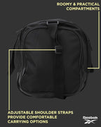 Reebok Duffle Bag - Lightweight Unisex Carry On Gym Bag - Travel and Sports Duffel Bags for Men and Women, Cade - Black/Black