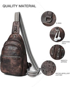 LATMAP Sling Bag For Women Faux Leather Small Casual Daypack Backpack Fanny Pack Crossbody Chest Bags Purse