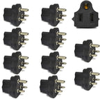 Ceptics India, Nepal BS-546 Travel Power Plug Adapter Accepts NEMA 5-15R - ETL Certified - Industrial Grade (IG-10-10PK)