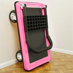 Flatbed cart Folding Pink Lightweight Platform Truck with 5" Rubber Casters Utility Push Carts for Luggage Moving