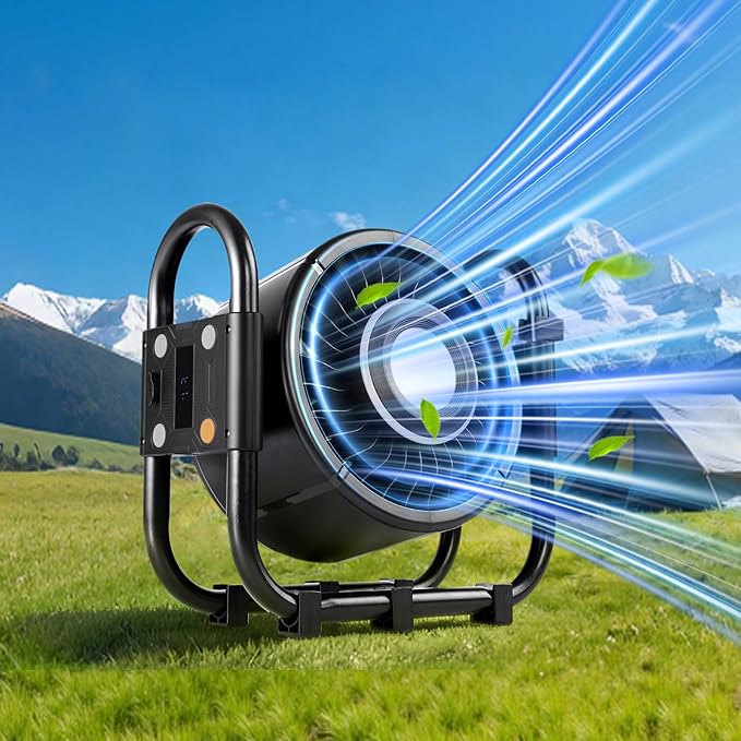 Portable Outdoor Oscillating Fan,6-Speed Oscillating Fan & 3-Speed Light,16000mAh Battery Powered Fan(24Hrs),For Indoor,Outdoor,Camping,Tent,Travel,Fishing,Jobsite,Gifts for Men Dad Him