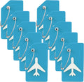 10 Pack Silicone Luggage Tag for Suitcases with Stainless Loop, TSA Approved, Privacy Protection Travel Essentials Bag Tags by Gostwo, Sky Blue
