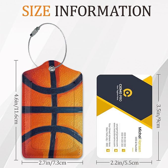 Football Basketball Baseball Luggage Tags for Suitcase 3 Pack, Leather Bag Tags Identifiers with Privacy Name Address Labels and Durable Steel Loop for Men Women Backpack