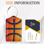 Football Basketball Baseball Luggage Tags for Suitcase 3 Pack, Leather Bag Tags Identifiers with Privacy Name Address Labels and Durable Steel Loop for Men Women Backpack