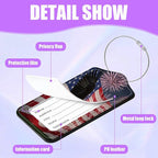 3 Pack American Flag Bald Eagle Luggage Tags for Suitcase PU Leather Travel Luggage Tag Privacy Cover ID Label for Women Men Baggage Backpack Handbag School Bag