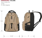 SWISSGEAR 1900 ScanSmart TSA Laptop Backpack Fits 17 Inch Laptop with RFID Protection and Tablet Pocket, Pastel Brown, 19-Inch
