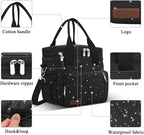 MIYCOO Lunch Bag & Lunch Box for Women Men, Double Deck Leakproof Insulated Soft Large Adult Camping Cooler bag for Work, Beach, Picnic, Travel (Black Starry Sky, 15L)
