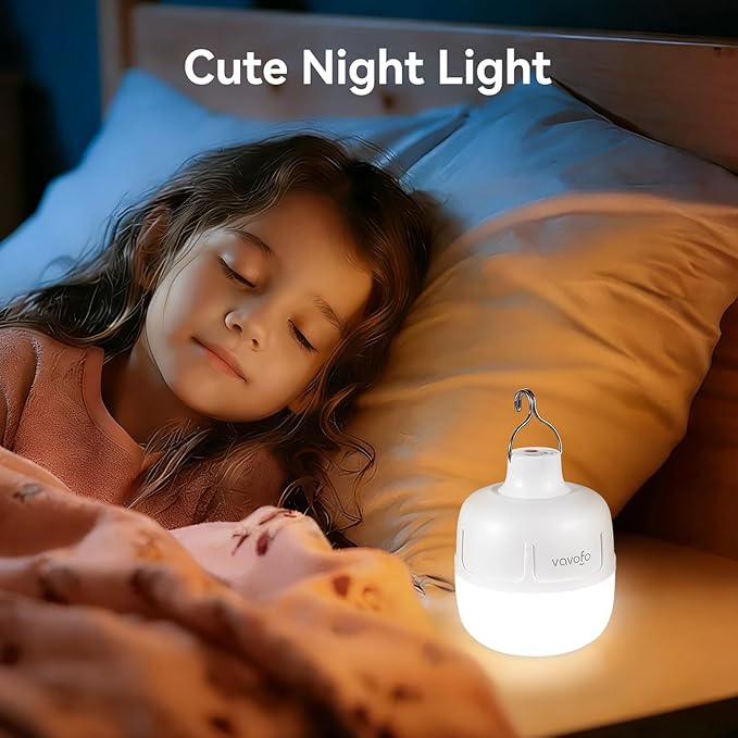 VAVOFO 2PCS 20W LED Camping Lantern Rechargeable, 1200LM Camping Light , 3000mAh Portable Tent Light , IP65 Waterproof Flashlight Lanterns for Emergencies ,Power Outages,Hurricane (White)