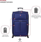 SWISSGEAR Sion Softside Expandable Spinner Luggage Durable Lightweight Travel Suitcase, Blue, 2-Piece Set (21/29)