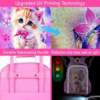 Kids Suitcase with Wheels for Girls and Boys, Rolling Carry on Luggage for Toddler Children
