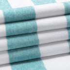 HENBAY Cotton Oversized Beach Towel - Large 70 x 35 Inch Pool Towel, Turquoise Striped Quick Dry Swimming Cabana Towel
