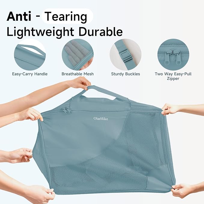 9 Set Packing Cubes for Travel, Gifts for Women Mom,Anti-Tearing Suitcase Organizer,OlarHike Vacation Essentials & Accessories for Cruise Ship