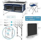 CampLand Outdoor Folding Table Aluminum Lightweight Height Adjustable with Storage Organizer for BBQ, Party, Camping