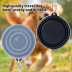 SLSON Dog Bowls Pet Collapsible Bowl with Cover Lids,2 Pack Dog Travel Bowls Portable Foldable Cat Water Dish Bowl for Pets Walking Parking Camping (Black and Black, Medium)