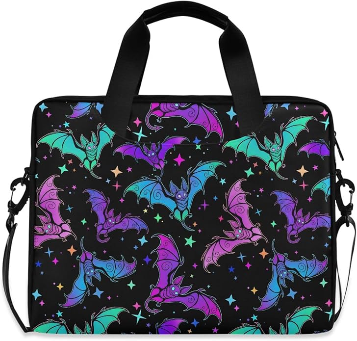 MNSRUU Laptop Bag for 15.6 inch Black Gothic Bats