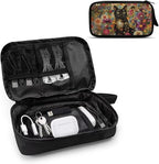 Black Cat Cable Organizer Bag Tech Pouch Portable Electronics Organizer Travel Case for Phone Power Bank SD Card Electronic Accessories Carry Case