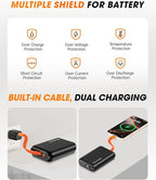 7.4V 20000mAh Heated Vest Battery Pack, Battery Pack for Heated Vest Compatible with ORORO, for TODWARM, for Weamest, for XINSONYUELL, Rechargeable Power Bank with Built-in USB-C Cable