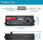 120W Power Supply Adjustable DC 3V ~ 24V Variable Universal Switching AC/DC Adapter Minidodoca AC to DC Converter with LED Voltage Display and 16 Tips, for 3V to 24V Household Electronics - 5000mA Max