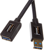 Amazon Basics USB 3.0 Extension Cable, A-Male to A-Female, 4.8Gbps High-Speed, Gold-Plated Connectors, 3.3 Foot, Black