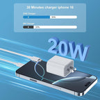 [4 Pack] USB-C Wall Charger, 20W USB-C Power Adapter Replacement for Phone 17/16/15/14/13/15 Pro/Pro Max/Plus/XS/XR/X,Galaxy, Pixel,i Pad and More