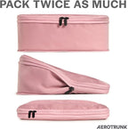 Aerotrunk Compression Packing Cubes for Travel - Luggage Organizer Bags - Double Zipper Packing Cubes for Suitcases (4-Pack, Rose)