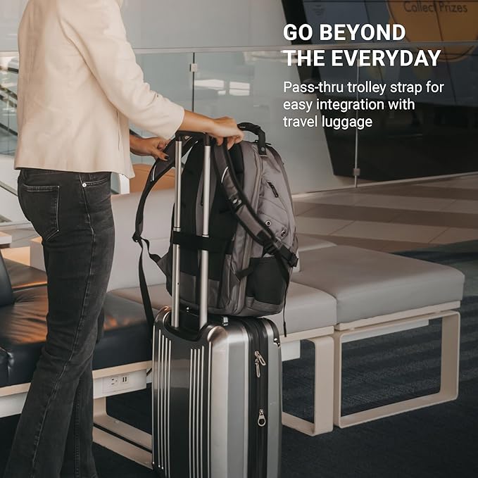 SWISSGEAR 1900 ScanSmart TSA Laptop Backpack Fits 17 Inch Laptop with RFID Protection and Tablet Pocket, Grey/Black, 19-Inch