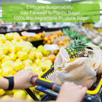 KerKoor Reusable Cotton Mesh Produce Bags - Produce Storage, Vegetable & Fruit Bags (6 Pack)