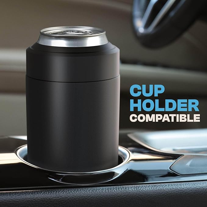 Frost Buddy Universal Can Cooler - Fits all - Stainless Steel Can Cooler for 12 oz & 16 oz Regular or Slim Cans & Bottles - Stainless Steel (Vanilla Ice Cream)